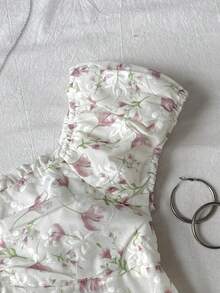 SHEIN Atasan Rajut Kasual Modis Motif Bahu Asimetris untuk Anak Perempuan Remaja, Cocok untuk Keluarga, - Putih - View 4