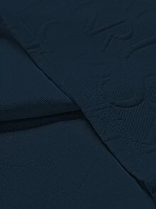 Manfinity Homme Men's Short Sleeve T-Shirt, Knitted Letter Jacquard Design, Fashionable Versatile Style, Suitable For Casual Daily Wear, Easy To Put On - Navy Blue - View 4