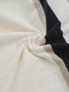MENRIVO Atasan Rajut Kasual Pria Gaya Klasik, Kerah Bulat, Lengan Pendek, Warna Polos, Motif Patchwork - Putih - View 6