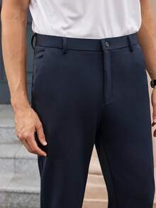 Officeau 3pcs Men's Classic Design Dress Pants, Solid Color Stretch Trousers For Business Occasions In Spring/Summer, Elegant Luxurious Style - Multicolor - View 9