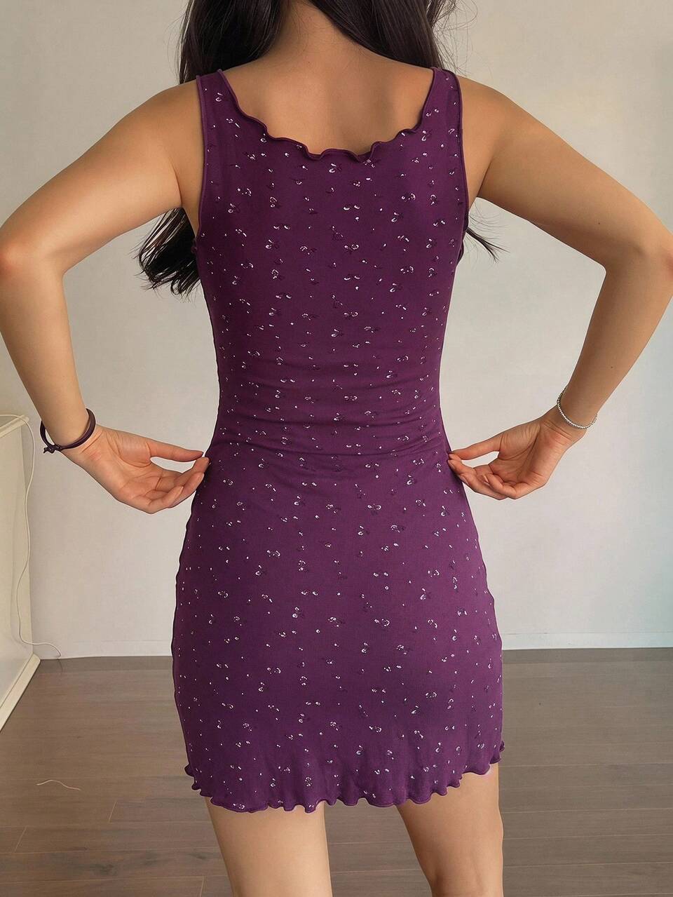 Sweet Ditsy Floral Sleeveless Slim Fit Short Dress, Summer Nightgown For Women