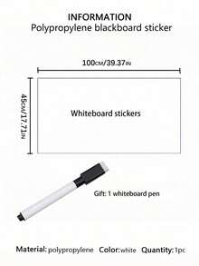 1 Roll Self Adhesive Whiteboard Green Board Chalk Wall Sticker With Wiper, Office Home Decor Canvas Message Board - Multicolor - View 12