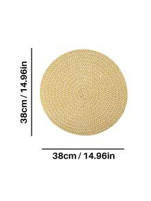 Cirelle 1Pc Round Braided Woven Placemats, Textured Spiral Pattern Table Mats In Neutral Earthy Tones, Heat-Resistant Non-Slip Dining Place Mats For Home Kitchen Counter, Coffee Table, Farmhouse Boho Rustic Decor, Ideal For Everyday Meals, Dinner Parties, Weddings & Gatherings, Thoughtful Gift For Family And Friends For Housewarming, Birthday & Special Occasions - Multicolor - View 3