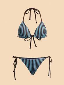 Travachic Women's Striped Swimsuit Set For Beach Vacation Bathing Suits For Women - Multicolor - View 3