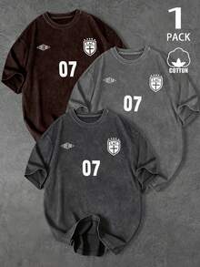 Gym Rark Men's Summer Numeric Print Round Neck Short Sleeve Sports T-Shirt, Football, Gym, Holiday - Dark Grey - View 3