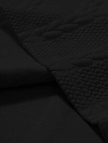 Manfinity Homme Áo polo nam cổ chữ V, chất liệu vải có họa tiết và thiết kế thêu, thời trang và đa năng, thoải mái khi mặc hàng ngày, món quà lý tưởng cho bạn trai hoặc chồng. - màu đen - Xem 5