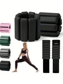 1 Pair 1 Lbs Adjustable Wrist Weights Ankle Weights Set Unisex Wearable Weighted Bands For Women Men Gym Exercise Yoga Pilates Walking Running Dance Aerobics Home Fitness Equipment - Multicolor - View 3