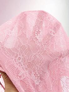 Amplova Lace Patchwork Sleeveless Spaghetti Strap Backless Bodycon Bandage Mini Dress For Women - Pink - View 12