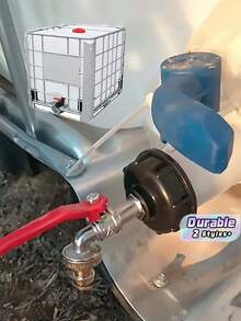 1个合金水龙头适配器，用于快速连接S60X6螺纹IBC吨桶，耐用的金属和塑料花园软管接头，适用于264.17加仑的吨桶。 - A - 查看 1
