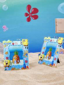SpongeBob SquarePants | SHEIN Soporte de Marco de Fotos Bob Esponja Calzoncillos Cuadrados Pegatina de Nevera, Marco de Fotos de Acrílico, Adecuado para Exhibición de Fotos, Con Pegatina de Nevera, Regalos, Ideas de Regalos - Multicolor - Ver 2