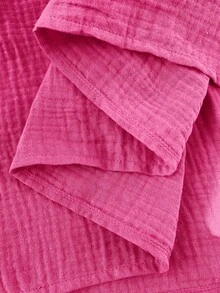 Rusticease Plus Size Women's Casual Vacation Short Sleeve Solid Color Rose Pink Mid-Length Dress, Comfortable & Relaxed,Summer - Hot Pink - View 10