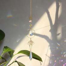 1pc Butterfly & Moth & Crystal Sun Dreamcatcher With Rose Quartz & Raw Stone For Window & Room Decoration,Home Decor ,Room Decor,Wall Decor Gifts Birthday Graduation - Multicolor - View 12