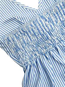 Cévolie Women's Striped Halter Neck Tie Jumpsuit - Blue and White - View 4