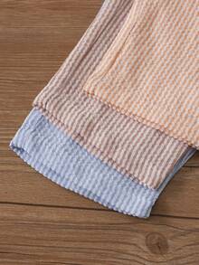 SHEIN Playful Pals RANDOM  4PCS, Refreshing Striped Design With Fresh Vintage Vibe, Pairs Well With All-Match Tops For A Textured Look, - Multicolor - View 4