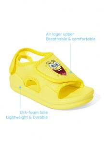 SpongeBob SquarePants | SHEIN Baby Sandals, Fashionable And Cute, Breathable Soft Beach Sandals - Yellow - View 3