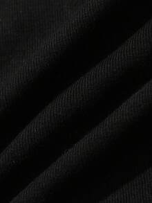 DAZY Camiseta Feminina Justa de Um Ombro Só - Preto - Visão 7