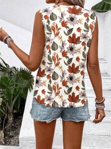 EMERY ROSE New Fashion V-Neck Printed Versatile Tank Top For Women - Multicolor - View 2