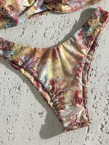 Swim Mod Conjunto de Bikini para Mujer, Estampado Aleatorio - Multicolor - Ver 4