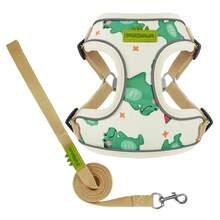 PETSIN All-Season Cute Fashion Pet Harness & Leash Set, Reflective Adjustable Cartoon Color Dog Harness, Outdoor Walking Lead Rope For Small Dogs - Beige - View 7