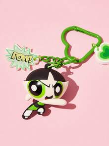 THE POWERPUFF GIRLS X SHEIN 卡通鑰匙圈，包包掛勾 - 綠色 - 查看 3