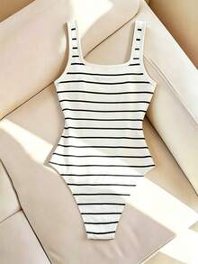 Resyla Body de mujer de unicolor y cuello cuadrado, versátil para el verano - Multicolor - Ver 2