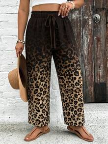 SHEIN VCAY Quần thường họa tiết da báo gradient size lớn - Nhiều màu - Xem 3