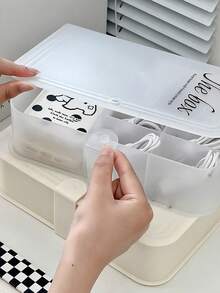 Desktop Cable Organizer Box, Multifunctional Power Cord Storage Box With Lid, Jewelry Storage Box, Book-Shaped Storage Box, Ring And Necklace Storage Box, Household And Office Cosmetic Storage, Bathroom Items, Desktop Supplies, Home Organization - Multicolor - View 9