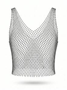 DrisQ DrisQ Regata com Strass para Festa e Boate para Homens, Acessório Sexy com Decote em V para Homens - Preto - Visão 6