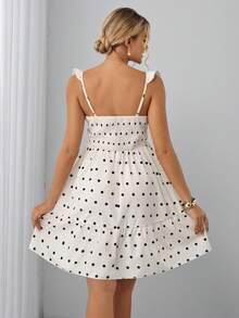 Momance Vestido de enfermería con cuello en V cómodo, volantes delanteros y lazo - Albaricoque - Ver 2