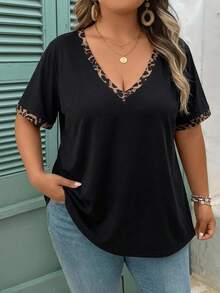 SHEIN CURVE+ Plus Size Women's Solid Color Rhinestone Decorated Front Button Elegant Long Sleeve White Shirt - White - View 1
