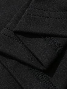Dazy Plus Plus Size Women's Summer Casual Daily Commute Contrast Trim Off-Shoulder 3/4 Sleeve Fitted T-Shirt - Black - View 6