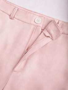 GlowEve Conjunto elegante de dos piezas para mujer con top de tirantes de unicolor con diseño de nudo y pantalones - Rosa - Ver 4