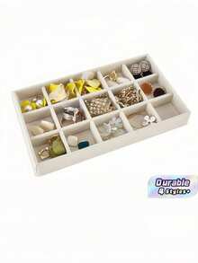 1PC Letters Pattern Ceramic Jewelry Tray, Asymmetrical Round Jewelry Storage Dish, Ring, Necklace, Earrings Collection Storage And Display, Wedding Souvenirs Gift For Wedding Souvenirs Valentine's Day Mother's Day - Beige - View 1