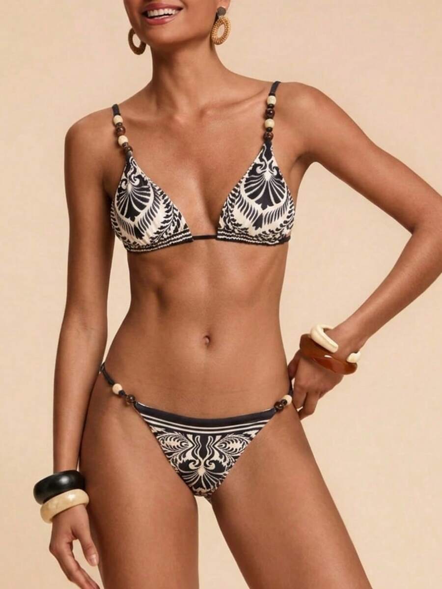 Travachic Women's Random Color Beaded Bikini Set - Multicolor - View 1