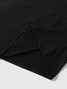 ROMWE MEN Men's Summer Casual Letter Cross Print T-Shirt - Black - View 6