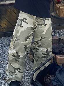 DAZY Long Camouflage Cargo Pocket Design Straight Leg Streetwear Pants For Men - Multicolor - View 3