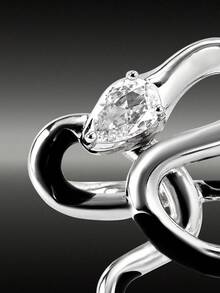 MortiRose European And American Cross-Border Exaggerated Snake-Shaped Creative Personalized Minimalist Style Ring, Goth/Gothic/Punk/Grunge/Dark Gothic, Streetwear, Summer/Festival/Prom/Party, Vintage - Silver - View 2
