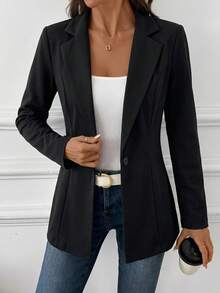 Editum Women's Casual Versatile Commuter Blazer Autumn Outfit For Women - Black - View 7