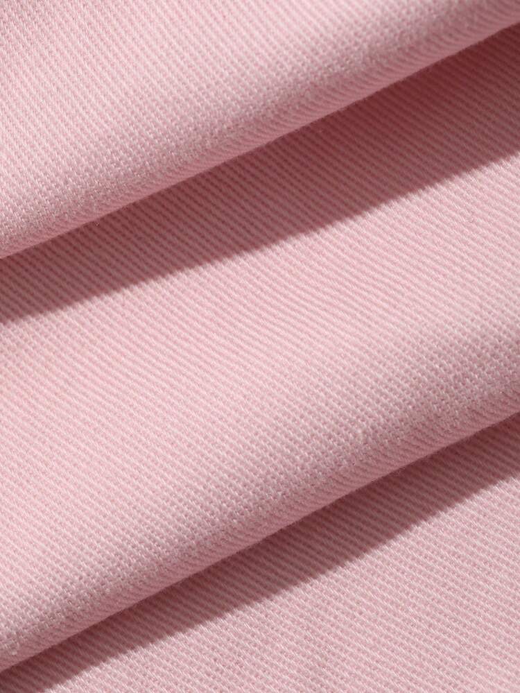 Women's Collared Loose Shirt And Straight-Leg Pants Casual Suit, Pink, Elegant And Youthful