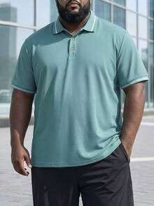 DRIVNCORE Camisa polo de manga corta con cuello vuelto para hombres de talla grande, adecuada para salidas y uso en la oficina. Camisas polo para golf, dinero antiguo, ocio diario, viajes de fin de semana, actividades al aire libre, expediciones de viaje, ambientes de trabajo relajados, regalo para novio/esposo, regalo de aniversario/cumpleaños, fiesta de verano, vacaciones, playa, boda hawaiana, formal - Verde - Ver 3