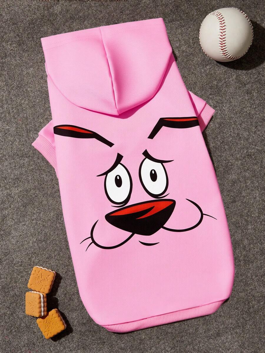 COURAGE THE COWARDLY DOG X SHEIN 寵物運動衫和帽衫 - 粉色 - 查看 1