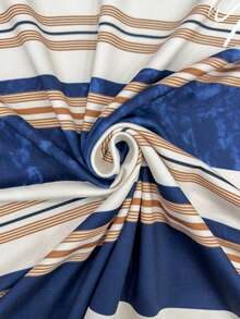 Resyla 女士休闲撞色条纹圆领短袖T恤，夏季 - 彩色 - 查看 4