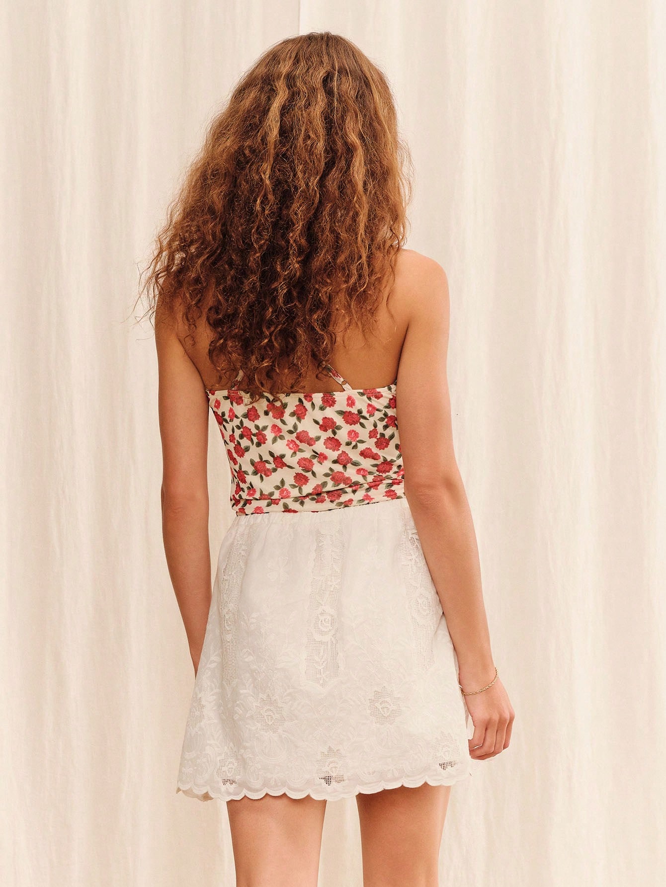 Floral Embroidered White Loose Fit Mini Skirt Boho Summer Holiday Casual Skirt