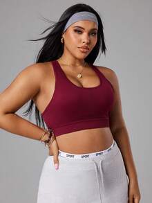 Solea Cove Top de yoga sin costuras para tallas grandes/Diseño de malla/Elegante y sexy/Versátil/Cómodo/Absorbe la humedad - Bold Plum - Ver 7