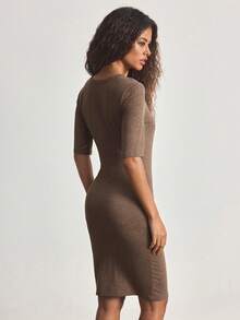 Ocili Women's Casual Bodycon Dress - Brown - View 2