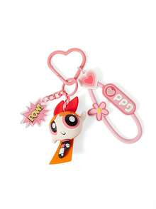 THE POWERPUFF GIRLS X SHEIN Cartoon Keychain, Bag Hook. - Black - View 5