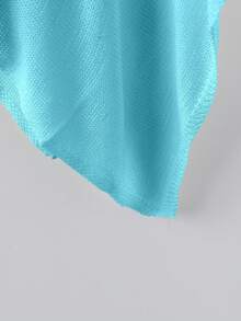 GlowEve CURVE Women's Casual Loose Vacation Style White Shawl Cape Sweater For Spring And Summer - Blue - View 4