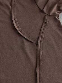 AXEPEAK Men's Solid Color Crew Neck Loose Short Sleeve T-Shirt And Waist Drawstring Pocket Shorts Set - Brown - View 5