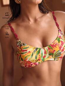 MOTF PREMIUM SUMMER MULTI-COLOR TROPICAL RAINFOREST PALM TREE FLORAL ANIMAL TEXTURE PRINT BEACH VACATION BIKINI SET - Multicolor - View 2