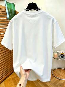 Resyla Men's Fashion Letter Print Round Neck Short Sleeve T-Shirt - Multicolor - View 2